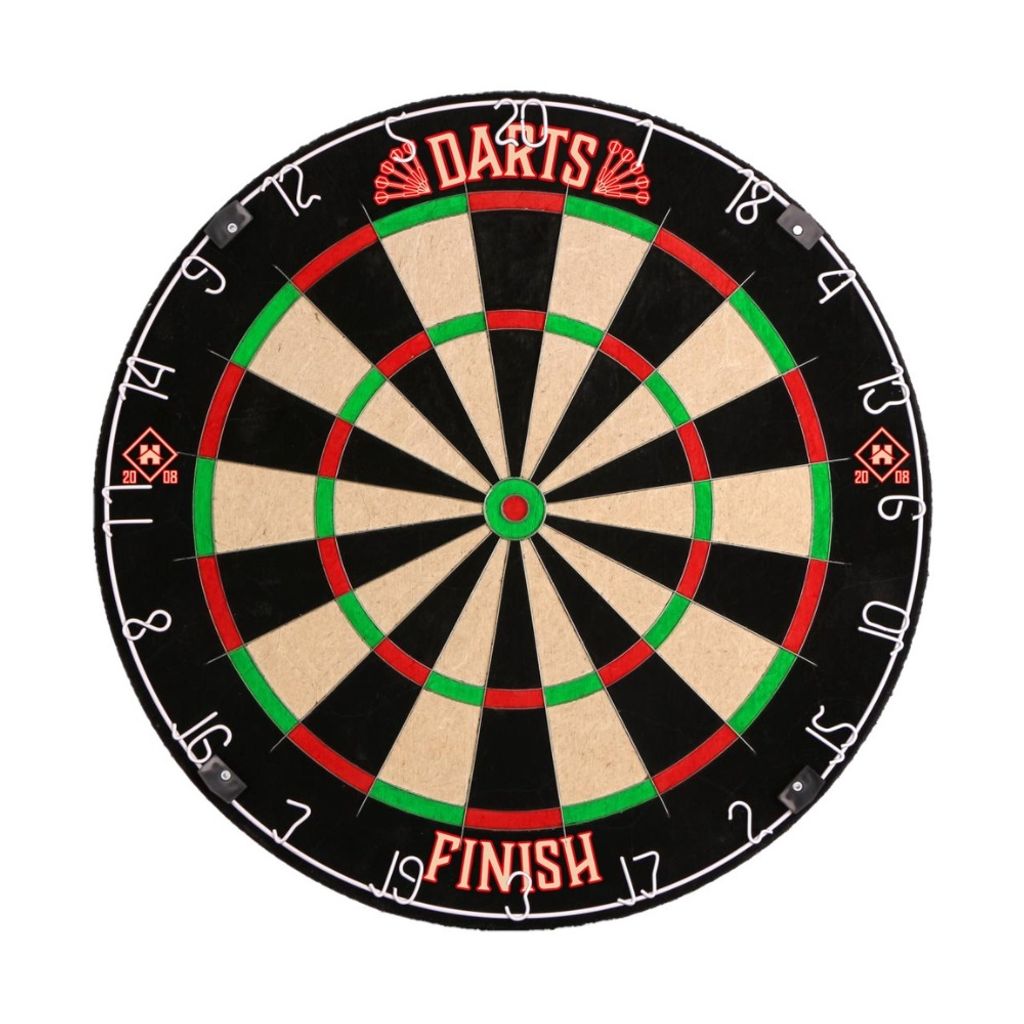 HOME DELUXE - Dartscheibe FINISH - Maße: 45 x 45 x 4 cm, Farbe: Rot, Grün, Schwarz, inkl. 6 Darpfeilen und Aufhängung I Dartboard Wurfscheibe Da...