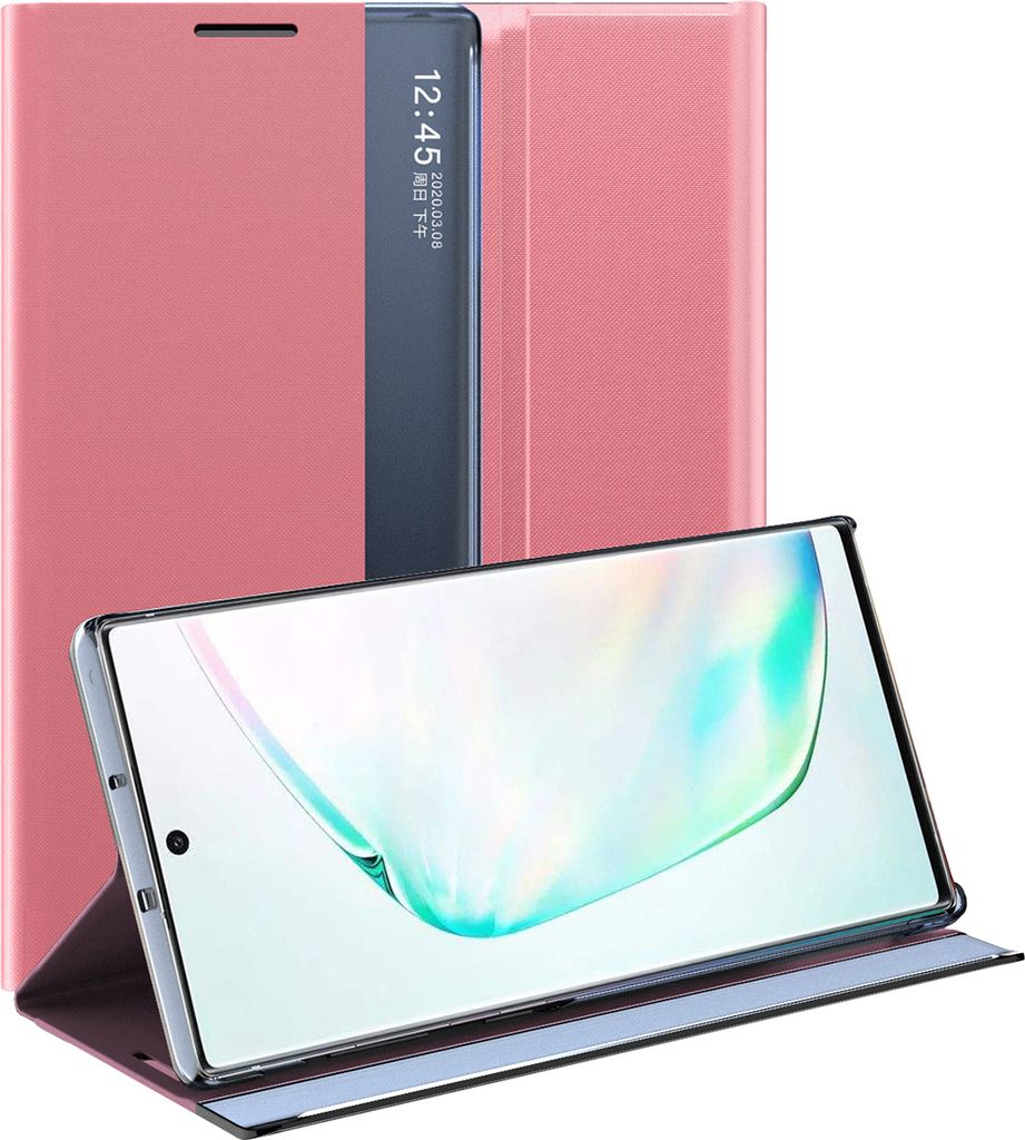 Galaxy Note 10+ Plus Hülle, LaimTop Slim Flip Leder Smart View Window Klappetui Schutzhülle mit Standfunktion für Samsung Galaxy Note 10 Plus / ...