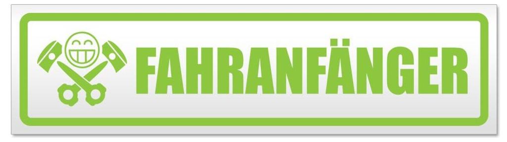 Kiwistar - Autoaufkleber - Lindgrün - 45 x 12 cm - Fahranfänger Kolbenschädel - Hinweis Aufkleber Sticker für Auto, Kfz, Fahrrad, PKW, LKW