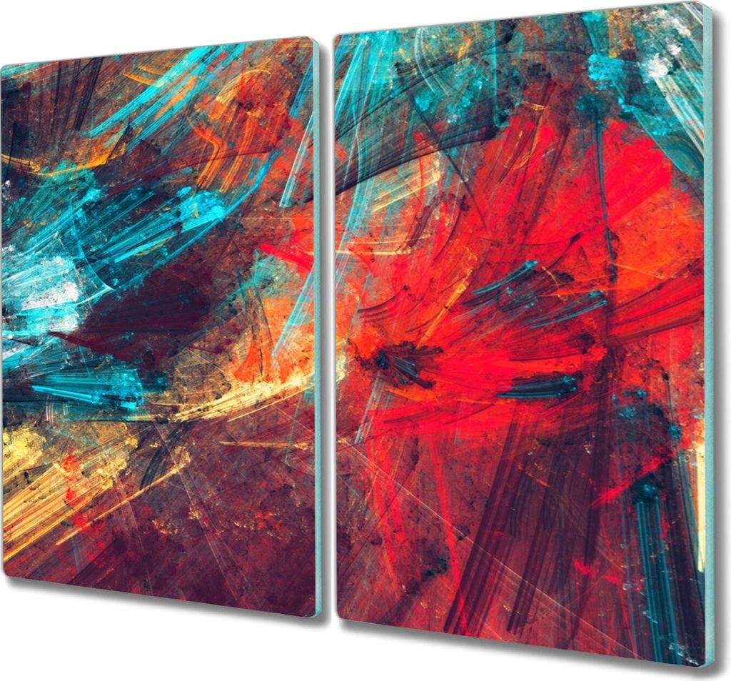 Coloray Schneidebrett Herdabdeckplatte 2x30x52 cm Kochplattenabdeckung Hackbrett Küchenbrett - farbige Lichter