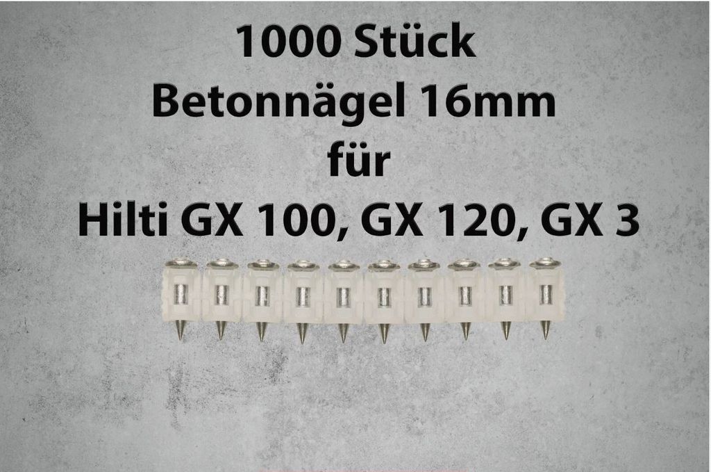 Klince do betónu 16 mm 1000 kusov vhodné pre plynové Obrázok produktu 