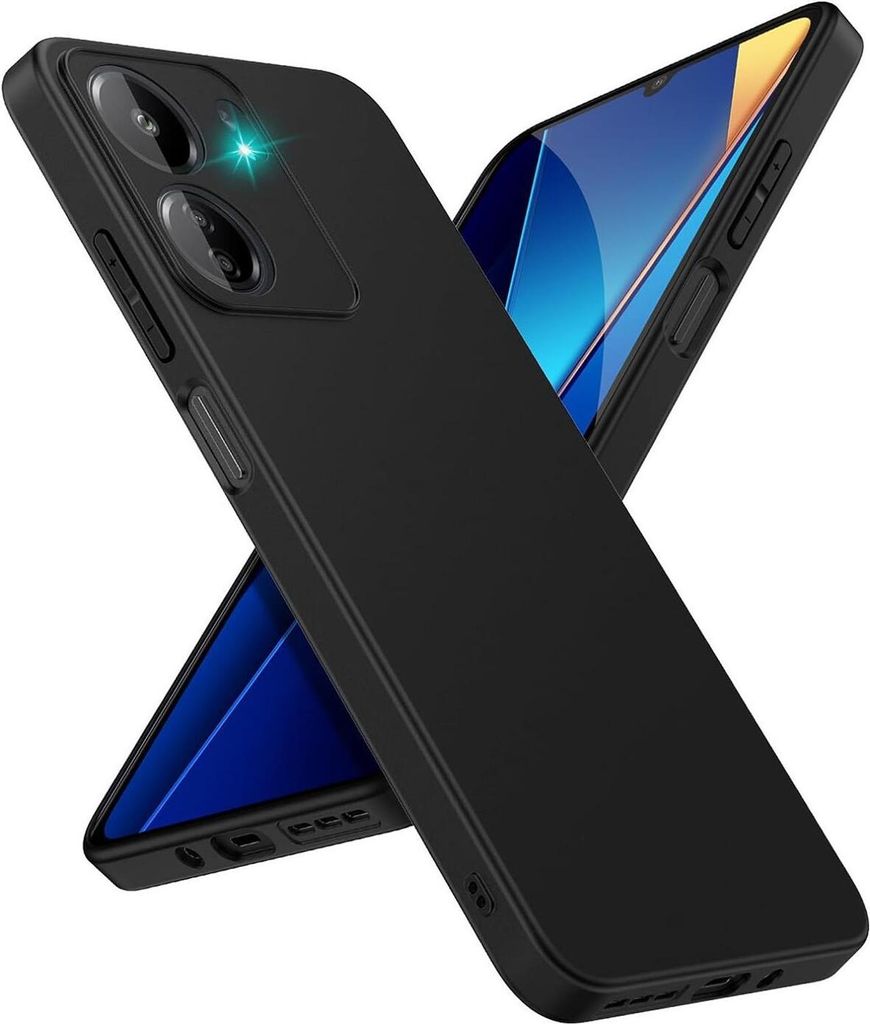 Conie TPU Schutzhülle für Xiaomi POCO C65 Tasche Case Cover Bumper Silikon Hülle in Schwarz matt