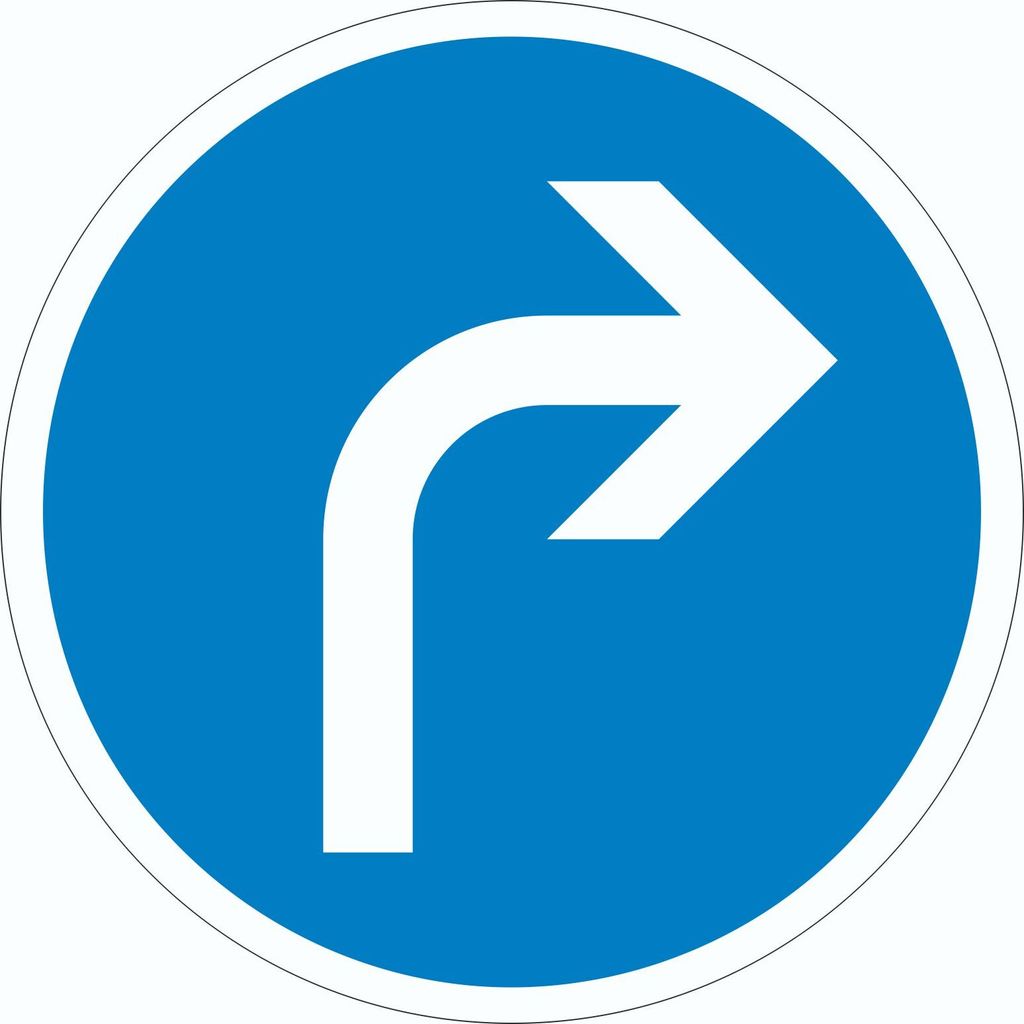 Aufkleber Kreis Fahrtrichtung rechts Symbol Ø500mm