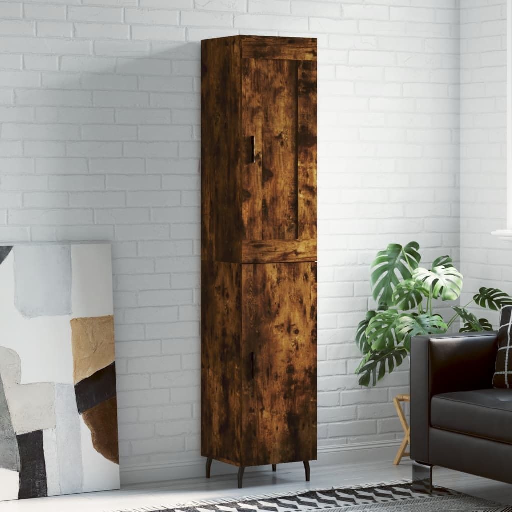 Maison Exclusive - Highboard Räuchereiche 34,5x34x180 cm Holzwerkstoff