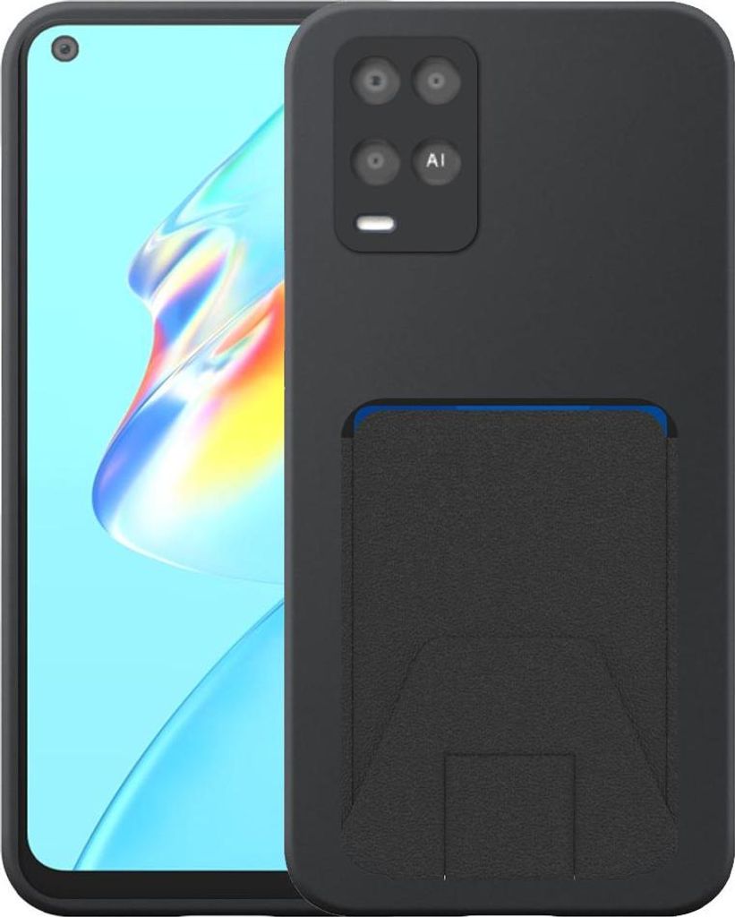 Geeignet für Oppo A54 4G Phone Case mit verstellbarem Leder Kartenschlitz - Flexible Back Cover Case Silikon TPU mit verstellbarem Leder Kartensch...