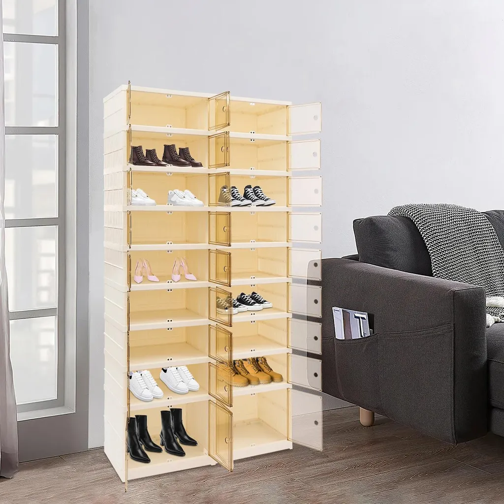 Rangement à chaussures blanc 9 niveaux avec compartiments modulables - 3
