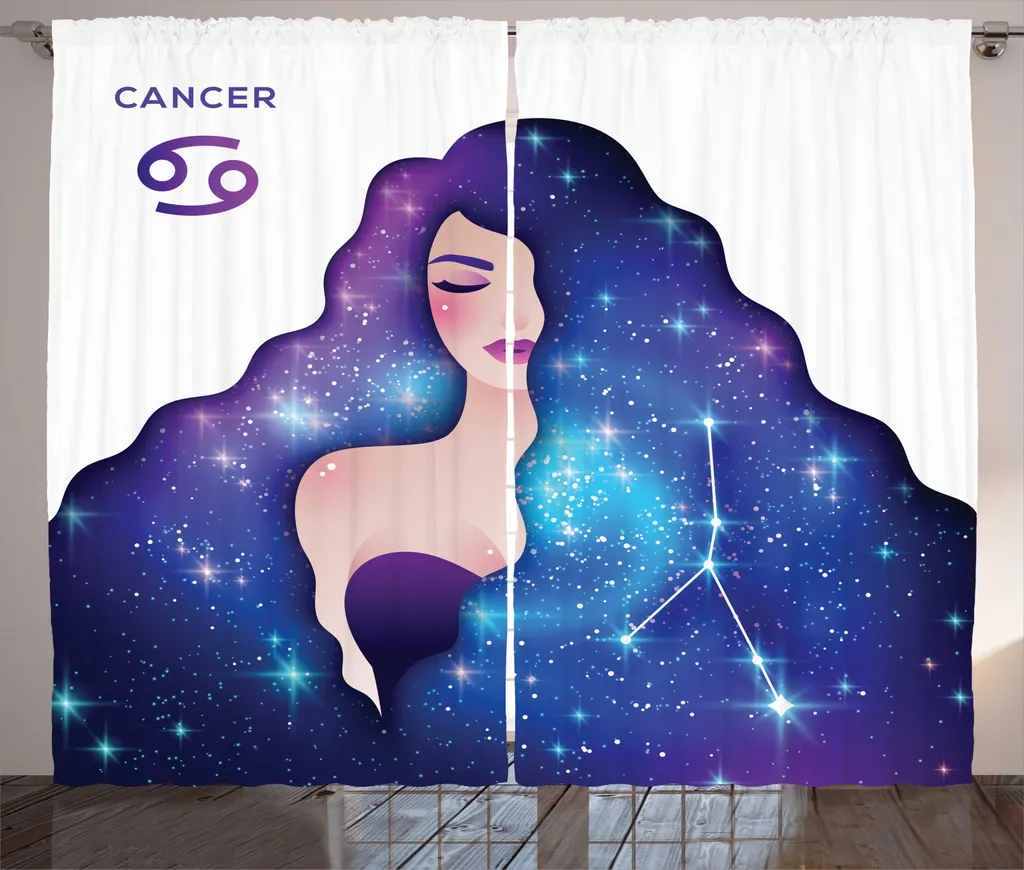 Rideau pour chambre d'astrologie Cancer Galaxy Violet, 280 x 225 cm