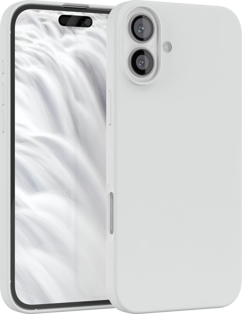 EAZY CASE Silikonhülle für Apple iPhone 16 Plus Silikon Backcover Schutz in Weiß