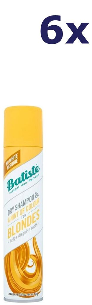 6x Batiste Trockenshampoo für blondes Haar 200 ml