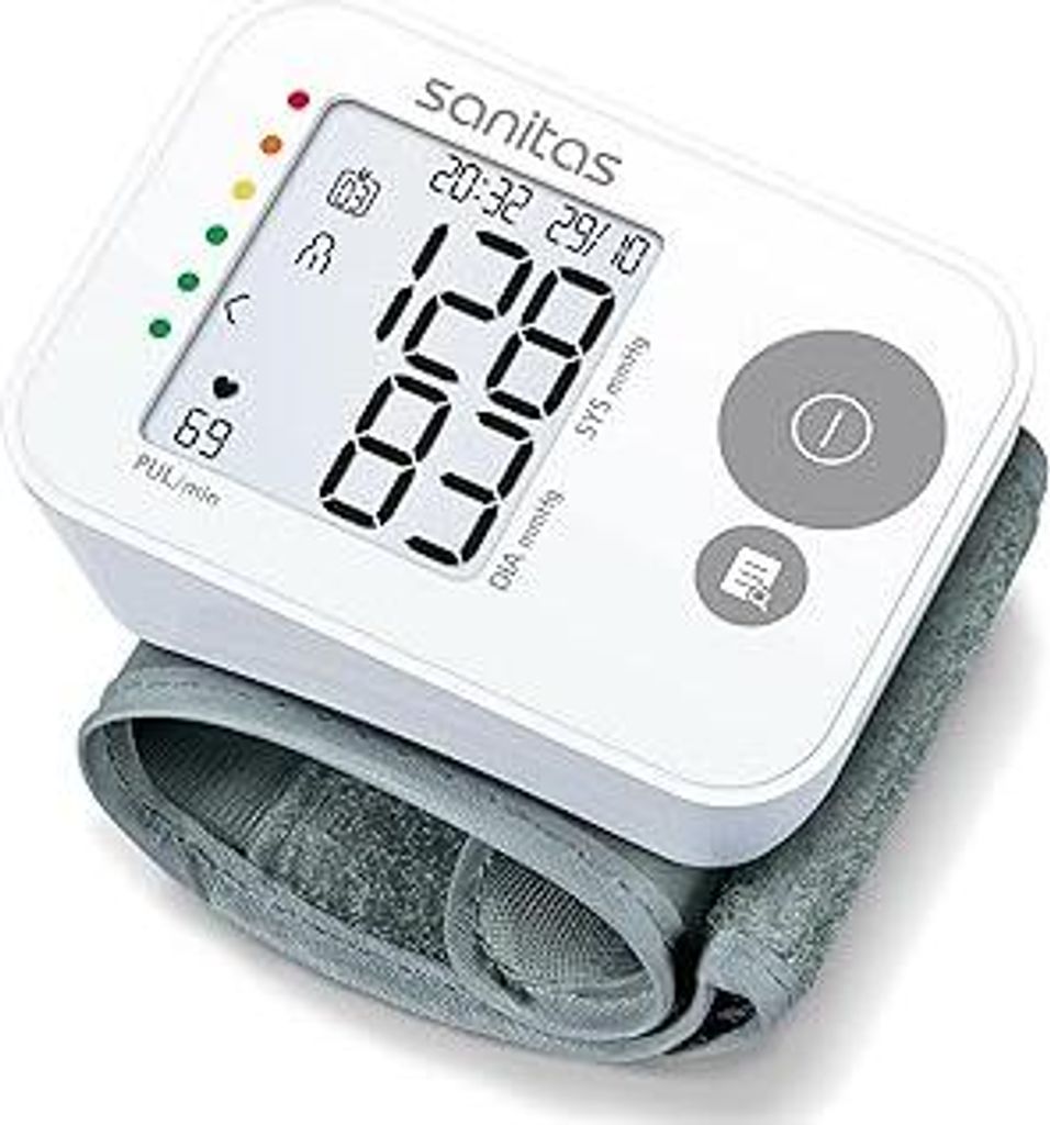 Sanitas SBC 22 Handgelenk-Blutdruckmessgerät (vollautomatische Blutdruck und Pulsmessung, Warnfunktion bei möglichen Herzrhythmusstörungen)