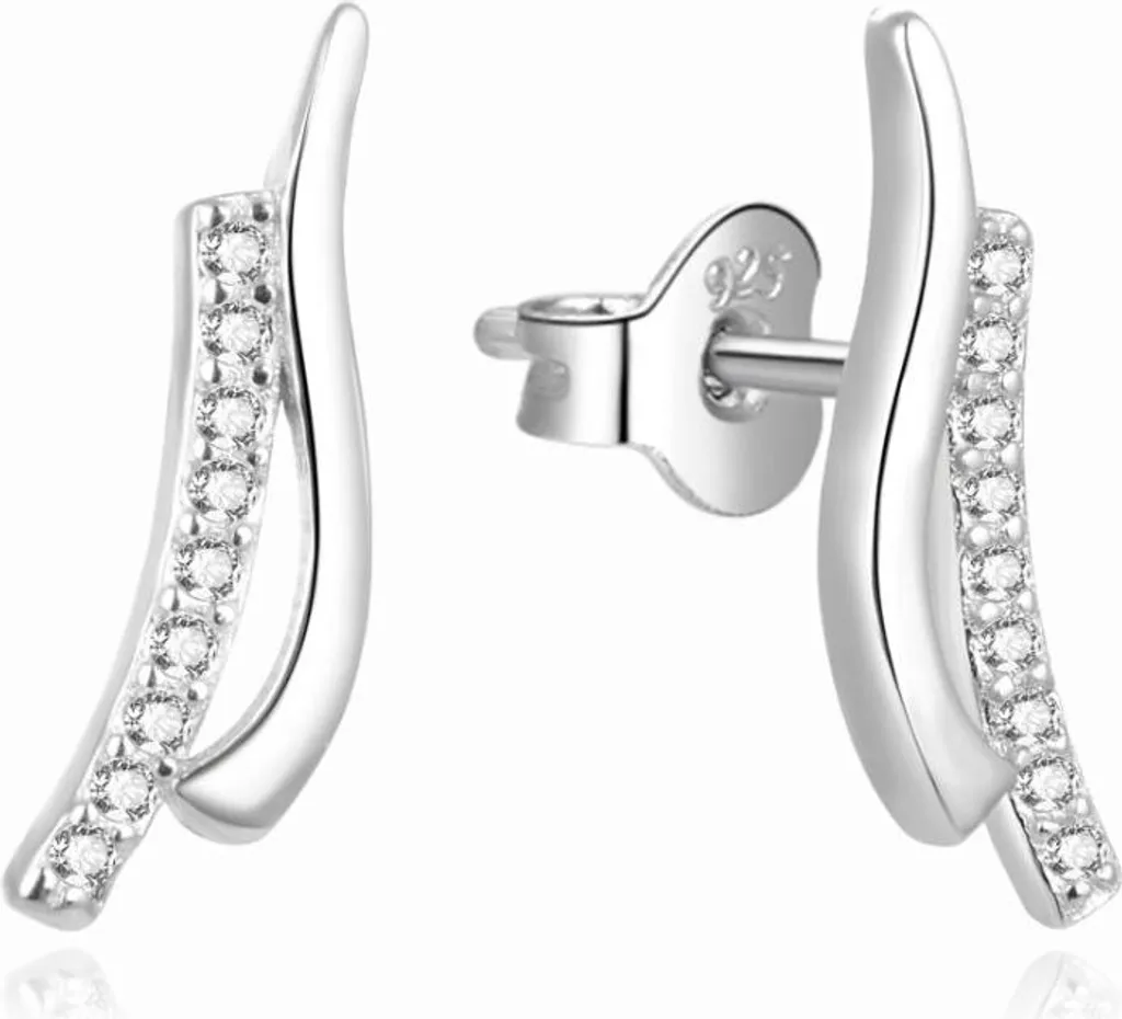 Boucles d'oreilles avec oxyde de zirconium brillant design longiligne