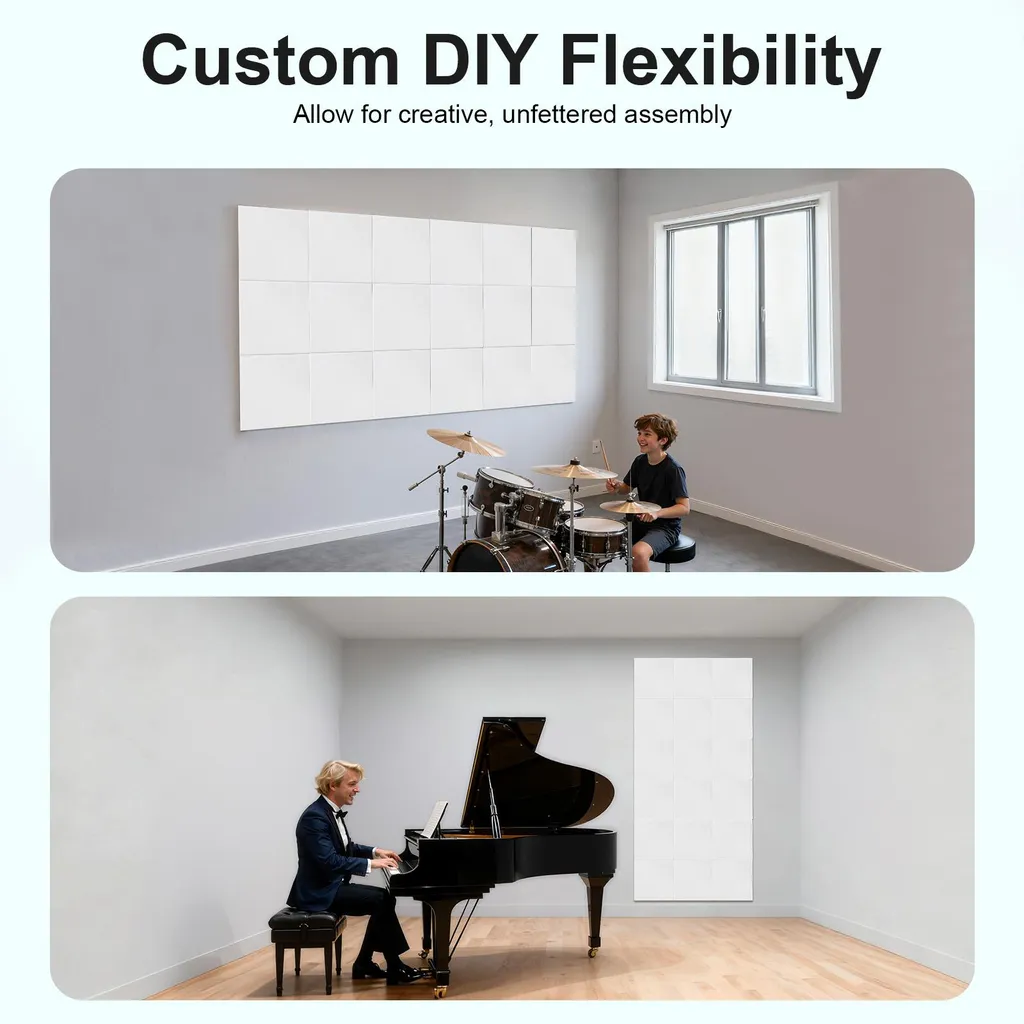 Panneaux acoustiques blancs installation facile pose sans percer x18