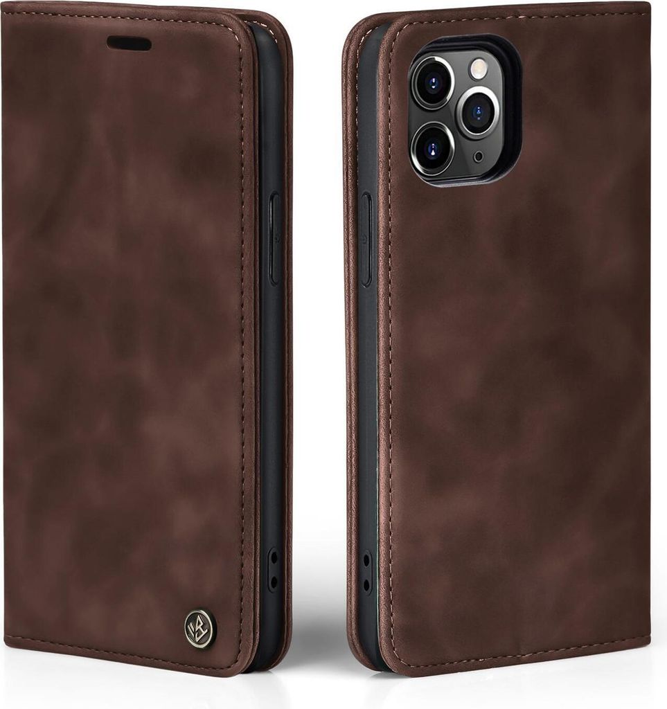 Handy Hülle für Apple iPhone 11 Pro Klapphülle Bookcase Flip Cover Handy Tasche Etui Farbe: Dunkelbraun