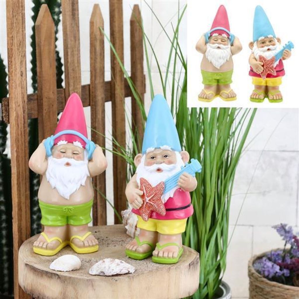 2 musikalische Gartenzwerge am Strand Produktbild 