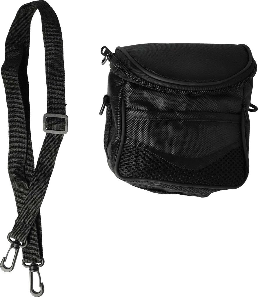 vhbw Kameratasche kompatibel mit Canon PowerShot SX600 HS, SX610 HS, SX60 HS, SX710 HS Kamera - schwarz, inkl. Schultergurt, 130 x 130 x 90 mm