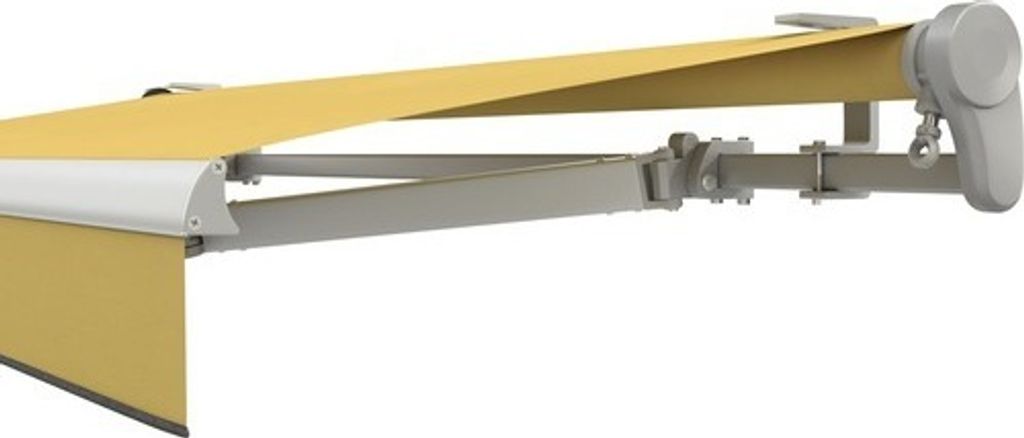 SOLUNA Gelenkarmmarkise Trend 4x2 Stoff Dessin U415 Gestell Silber eloxiert inkl. Motor, Wandschalter und Nothandkurbel