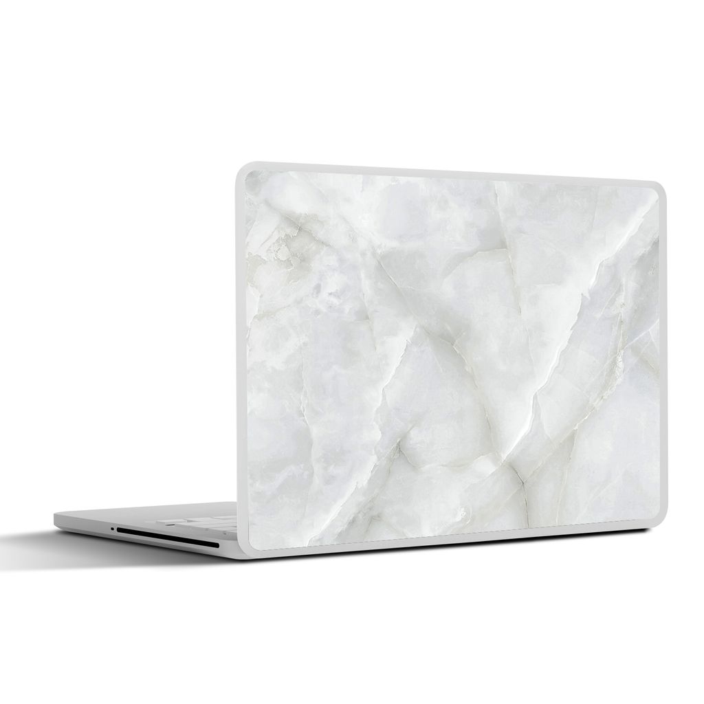 MuchoWow Laptop Aufkleber Sticker Cover Marmor - Weiß - Muster - Stein - Marmoroptik 40x30 cm - Laptop Dekoration - Selbstklebend