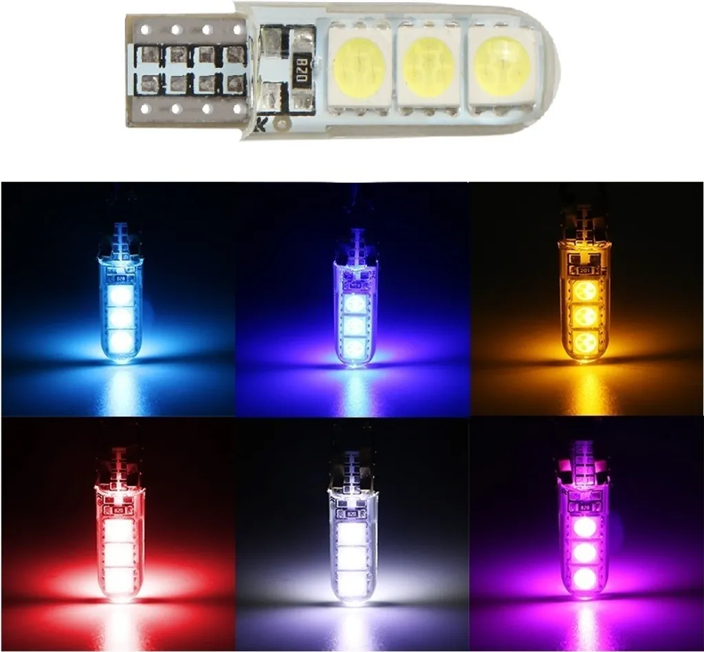 Kit LED T10 Luce Blu 12V 5050 6SMD | Ricambio W5W per Cruscotto e Interni