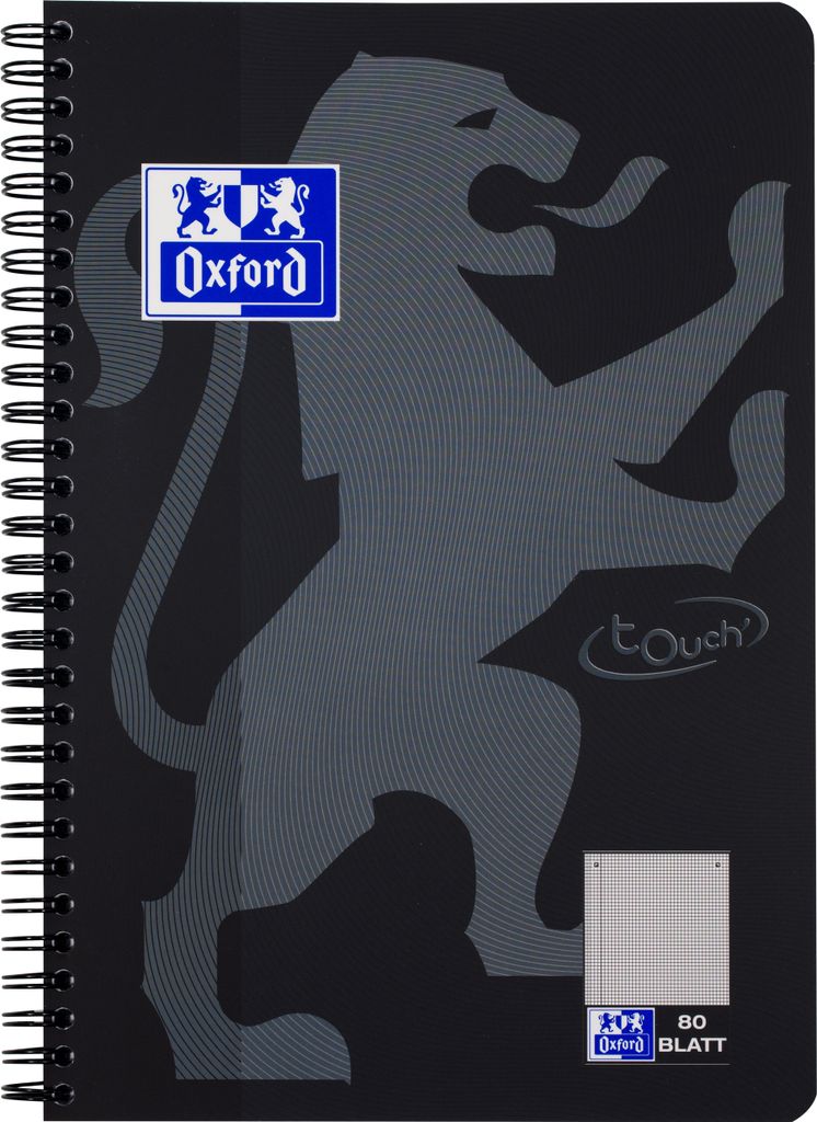 Oxford Touch Collegeblock B5 kariert schwarz, 80 Blatt Produktbild 