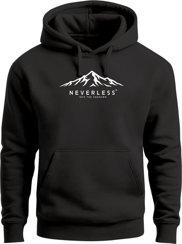 Hoodie Herren Print Aufdruck Berge Mountain Grafik Print Kapuzen-Pullover Männer Fashion Streetstyle Neverless