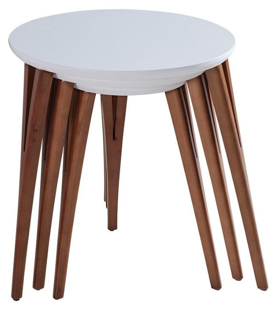 Beistelltische Blumenständer Holztische Set Tisch Couchtisch Beistelltisch 3tlg.