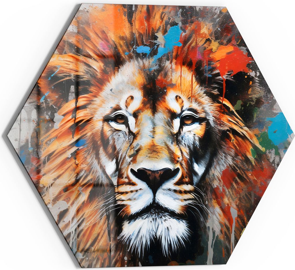 DEQOART Glasbild Echtglas 55x48 cm 'Wildes Farbenspiel' Wandbild Bild modern Deko