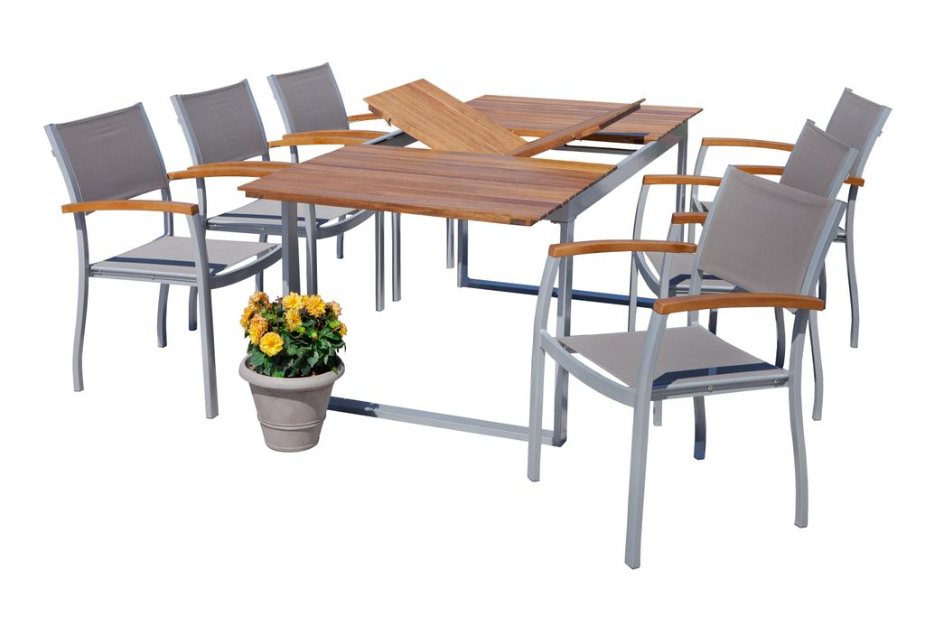 Merxx Gartenmöbelset Naxos 7tlg., 6 Stapelsessel, 1 Produktbild 