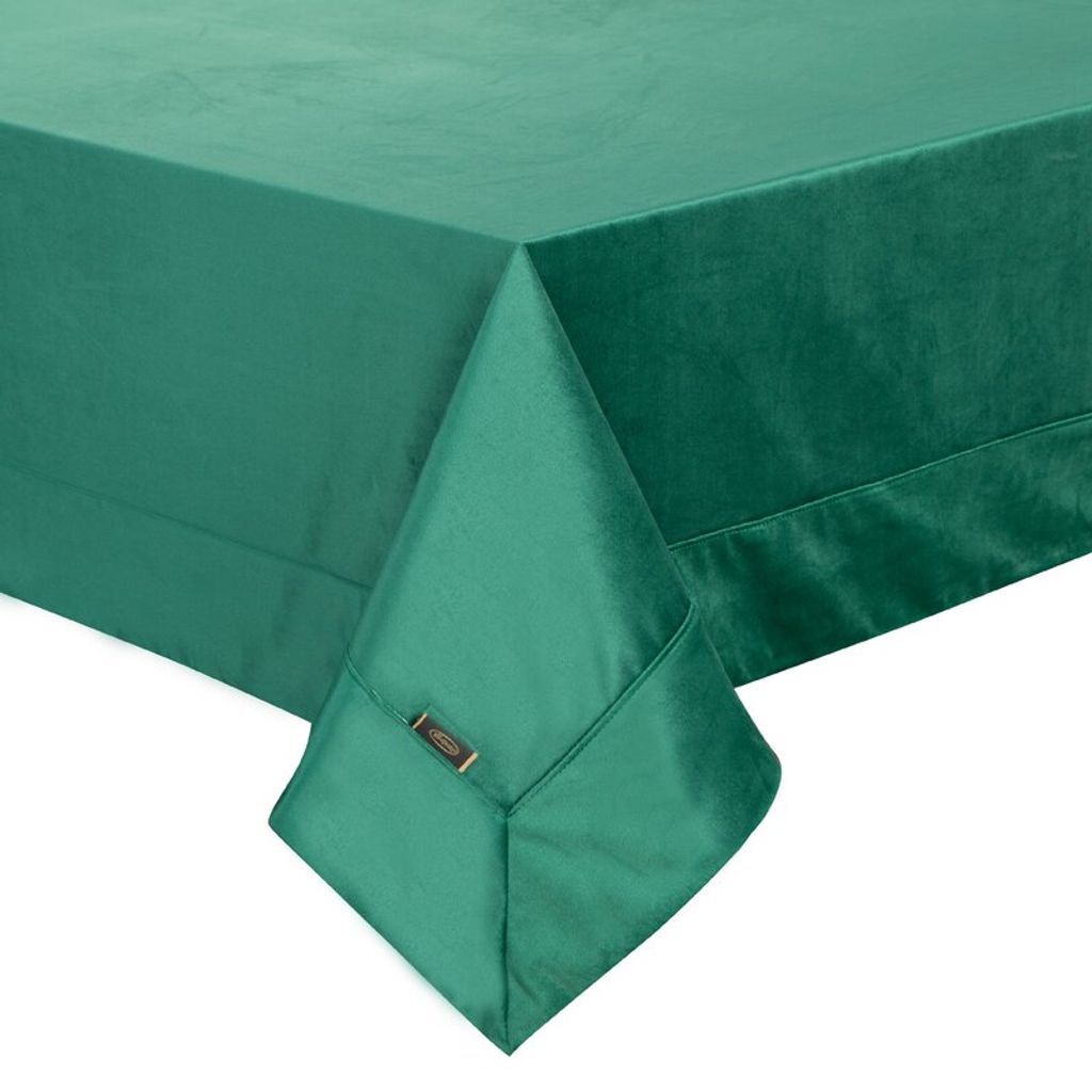 Festliche Tischdecke Tischdekoration VELVET dunkelgrün 145x350 cm dunkelgrün
