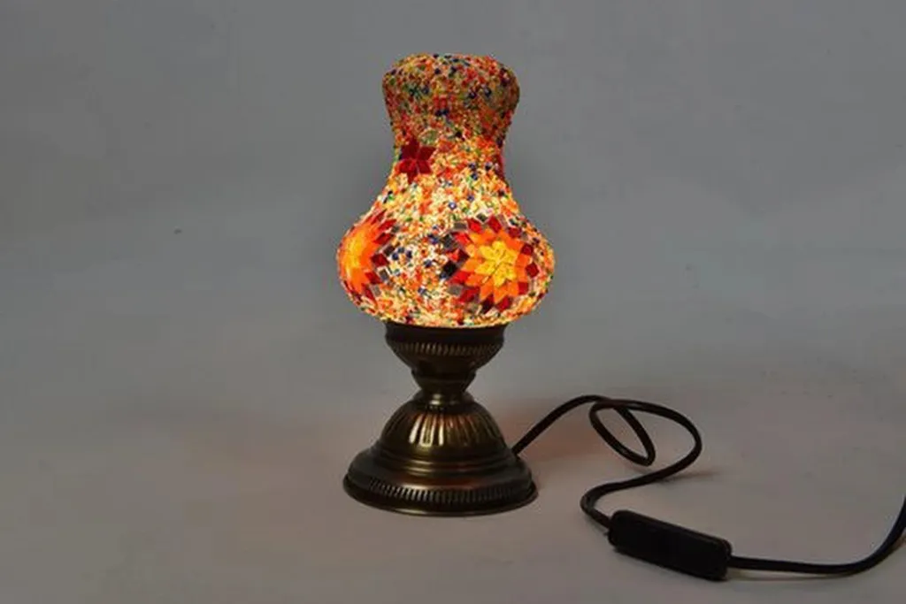 Lampe turque mosaïque artisanale poire 30cm - Luminaire d'Orient Bleu