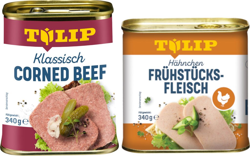 TULIP Bundle Frühstücksfleisch Corned Beef Hähnchen Delikatesse Konserve 2x 340g