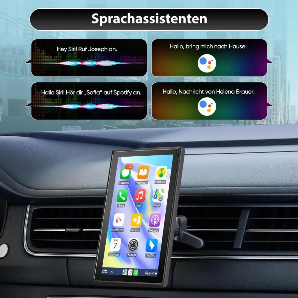 Écran tactile 9'' CarPlay Android Auto pour navigation et mains libres - 7