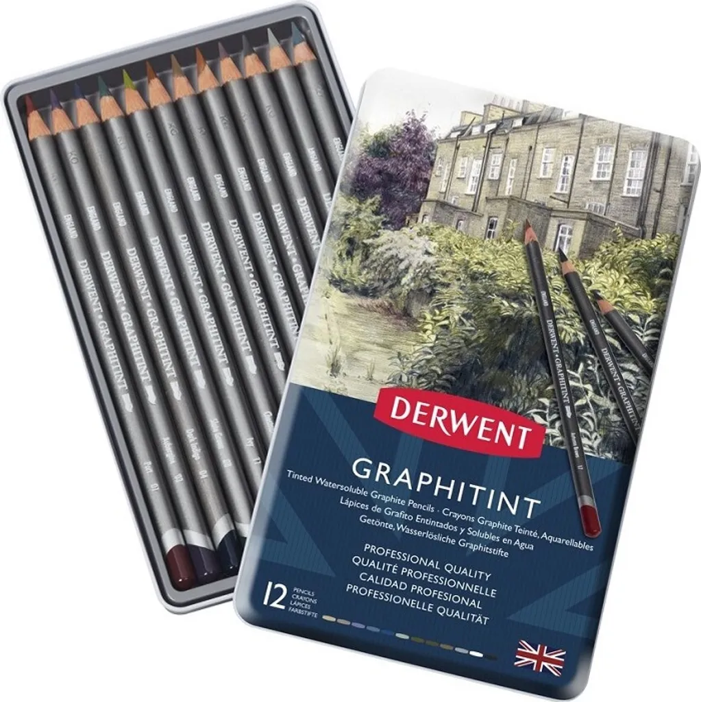 Set Derwent Graphitint 12 Matite Acquerellabili - Sfumature Uniche