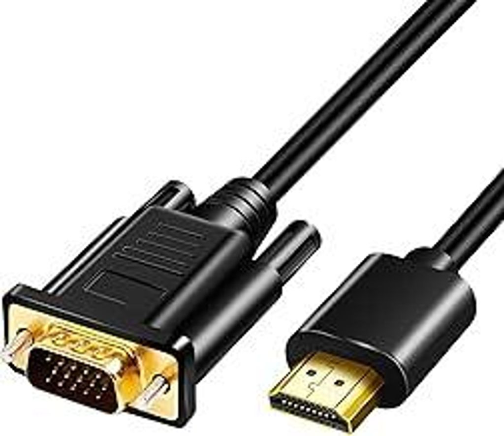 HDMI auf VGA Stecker auf Stecker, Full HD 1080P HDMI auf VGA Kabel, SVGA Konverter mit vergoldeten Anschlüssen für Desktop, Projektor, HDTV, Rasp...