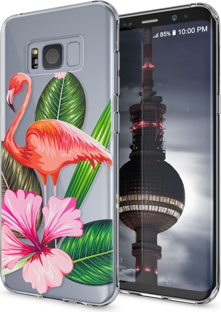 Samsung Galaxy S8 Hülle Handyhülle von NALIA, Slim Silikon Motiv Case Schutzhülle Flamingo Green