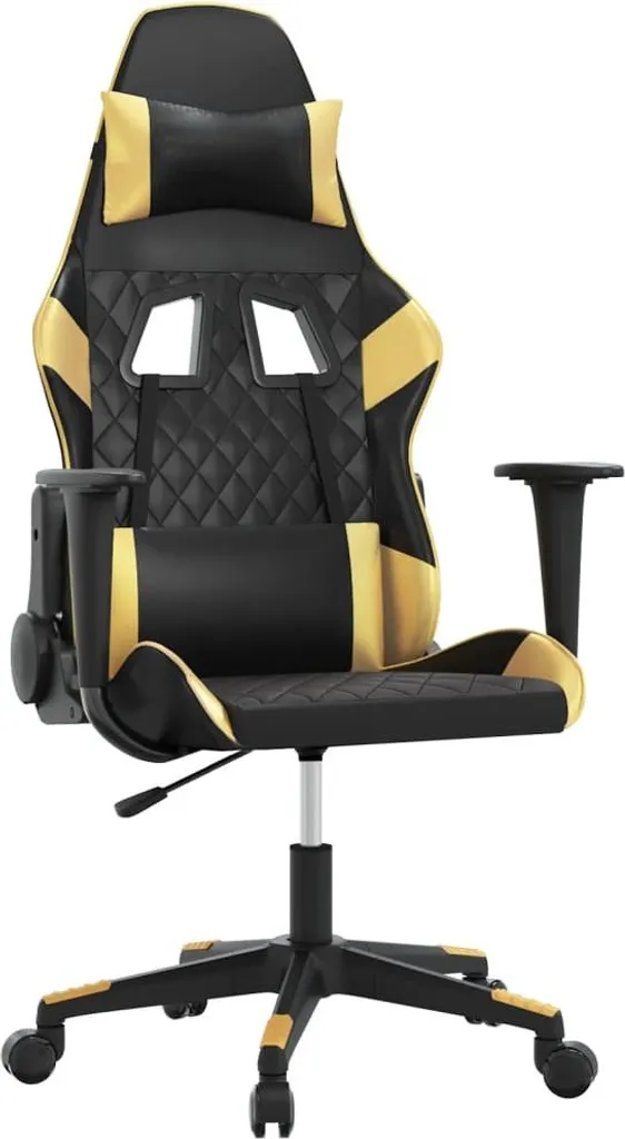 Sedia Gaming vidaXL Gold & Black - Ergonomia in Ecopelle Durevole