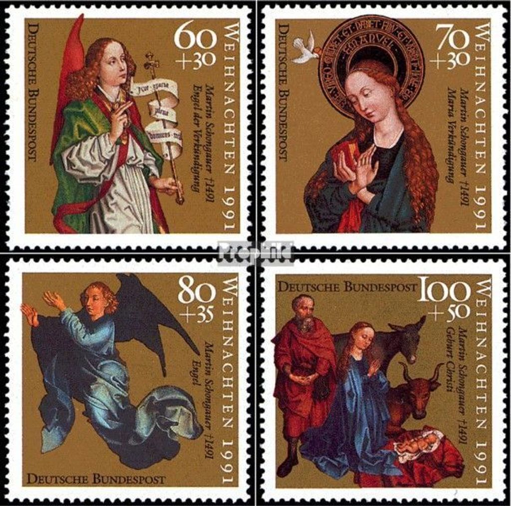 Briefmarken BRD (BR.Deutschland) 1991 Mi 1578-1581 (kompl.Ausgabe) postfrisch Weihnachten
