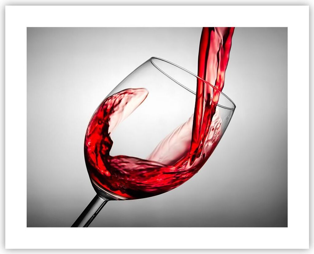 Poster - Poster ohne Rahmen - Trinken glas wein - 50x40 cm - Wand Bild - Wanddeko - Wandbilder - Kunstposter - Wandposter - Bilder - Kunstdruck - W...