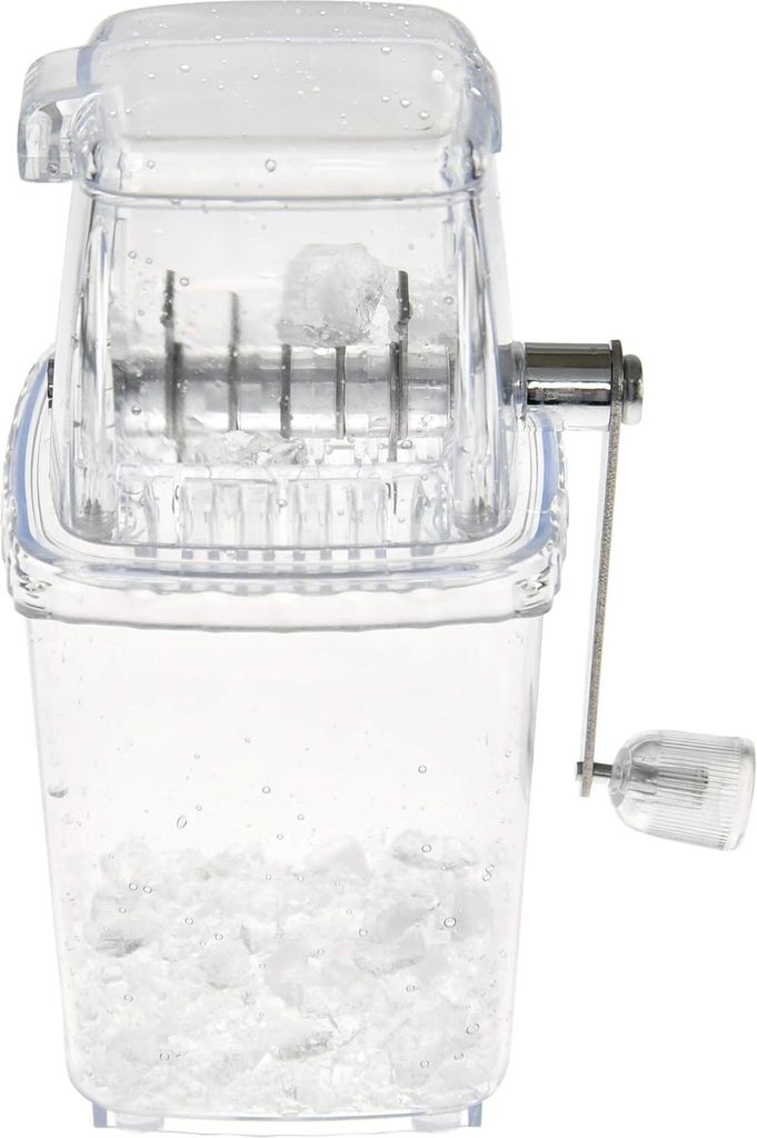 HOME-X Handkurbel-Eiscrusher, Eismaschine, klarer Eiscrusher für den Heimgebrauch, 9 1/2" L x 5" B
