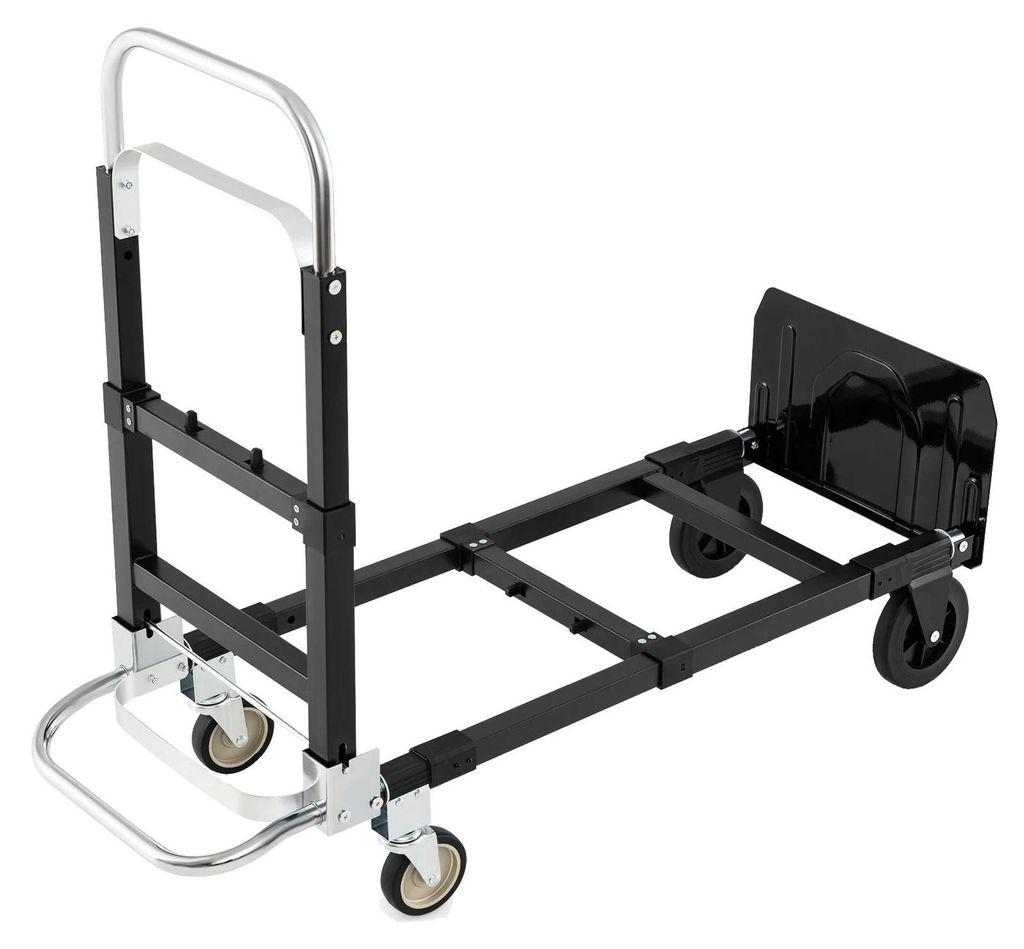 2-in-1 Transportwagen - klappbare Sackkarre - Handkarre mit Teleskopgriff - längenverstellbar - Plattformwagen