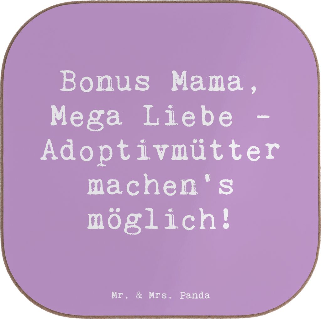 Mr. & Mrs. Panda Untersetzer für Gläser Spruch Adoptivmutter Liebe - Lavendeltraum - Geschenk, Familie, Adoptivkinder, gläseruntersetzer, Geträ...