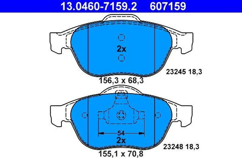 ATE 13.0460-7159.2 Plaquettes de Frein Avant pour Espace et Laguna