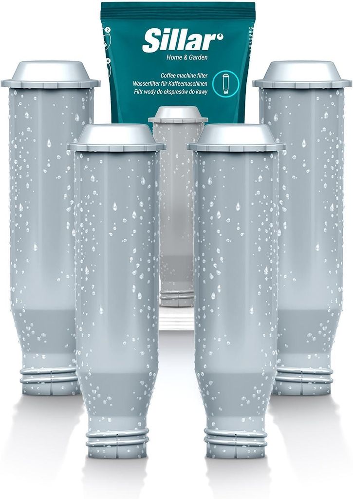 A product shot of Sillar water filter cartridges and their packaging.