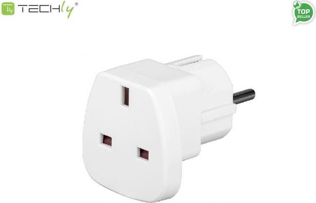 Cestovní adaptér zásuvka UK > zástrčka s uzemňovacím Obrázek produktu 