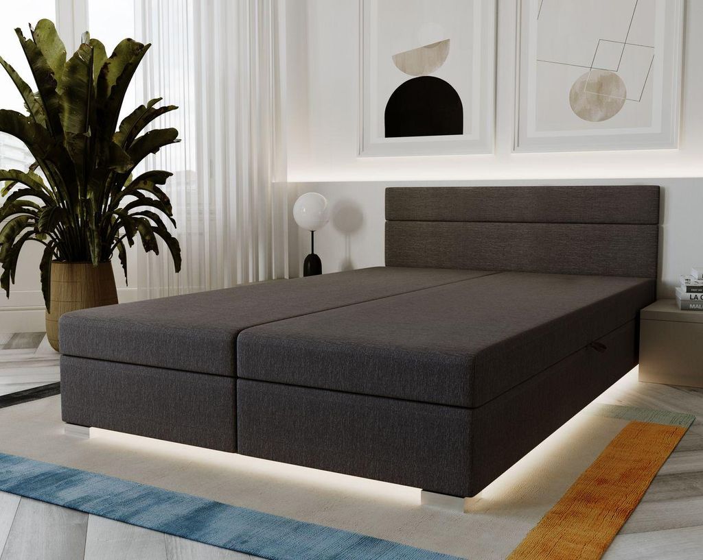 Doppelbett mit Polsterung 140x195 GITA 1 - Graphit