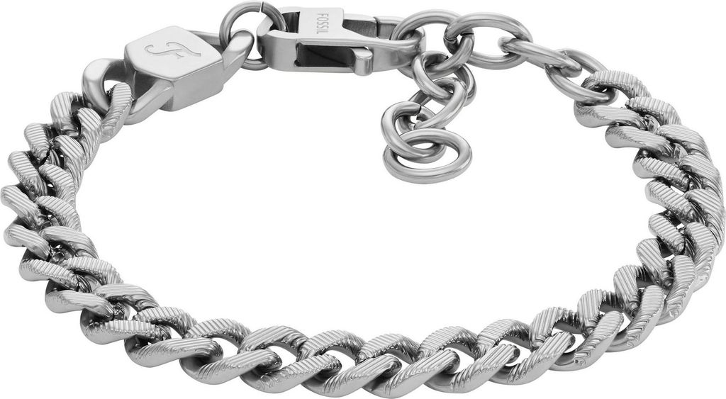 FOSSIL Armband Harlow Linear Texture Bracelet Silver silberfarben