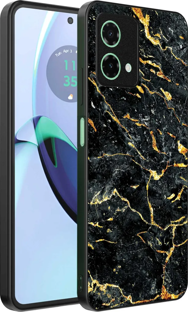 Cover Marmo Oro Nero Motorola G84 - Accessorio Glamour Smartphonica