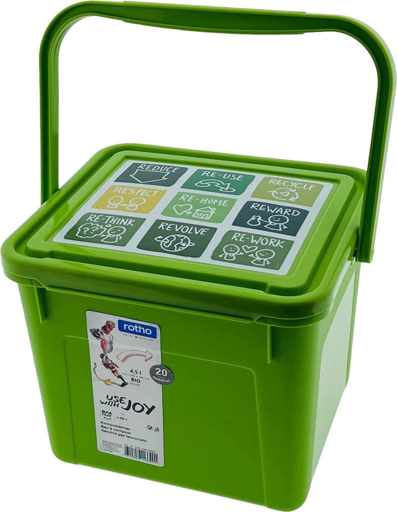Poubelle, compost de cuisine, anti-odeur - 4,5 l - vert - Image du produit 