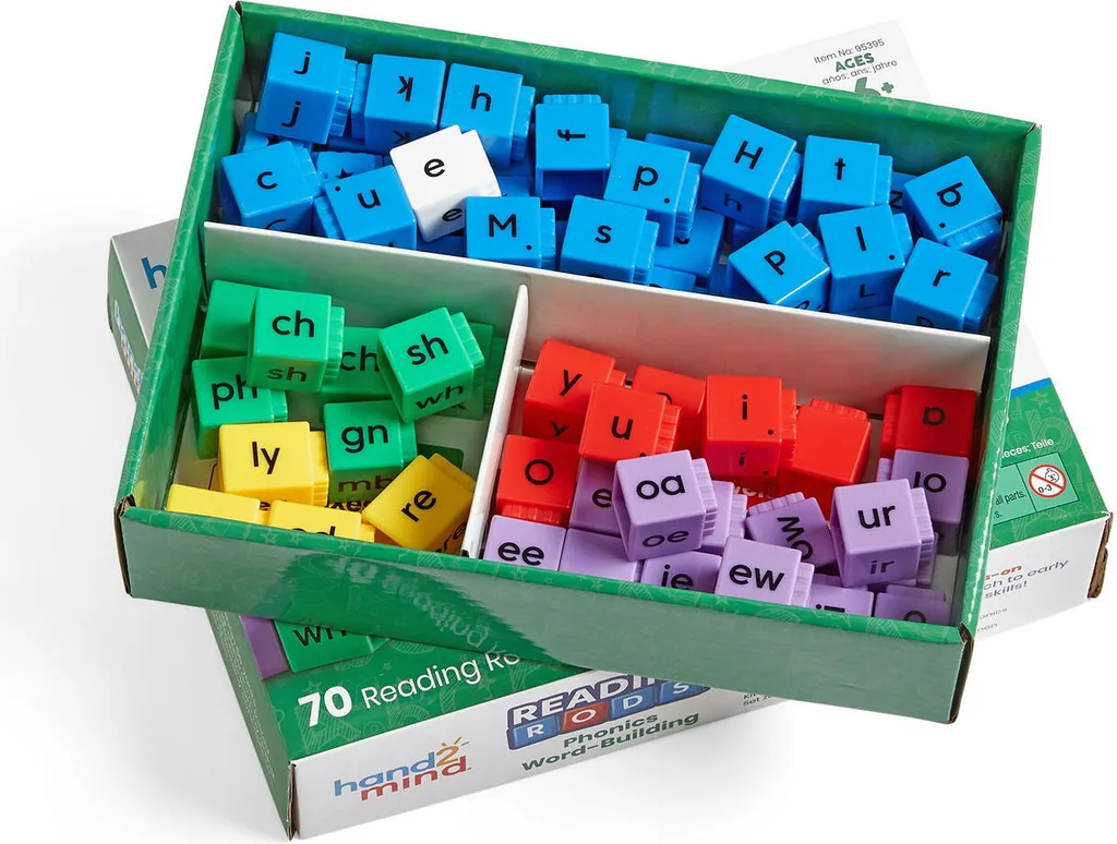 Cubes de lecture Reading Rods pour ateliers de phonétique