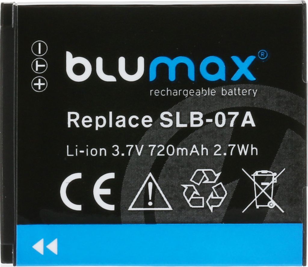 2x Blumax Akku für Samsung SLB-07A SLB-07B AD43-00193A 720 mAh(3,7V)