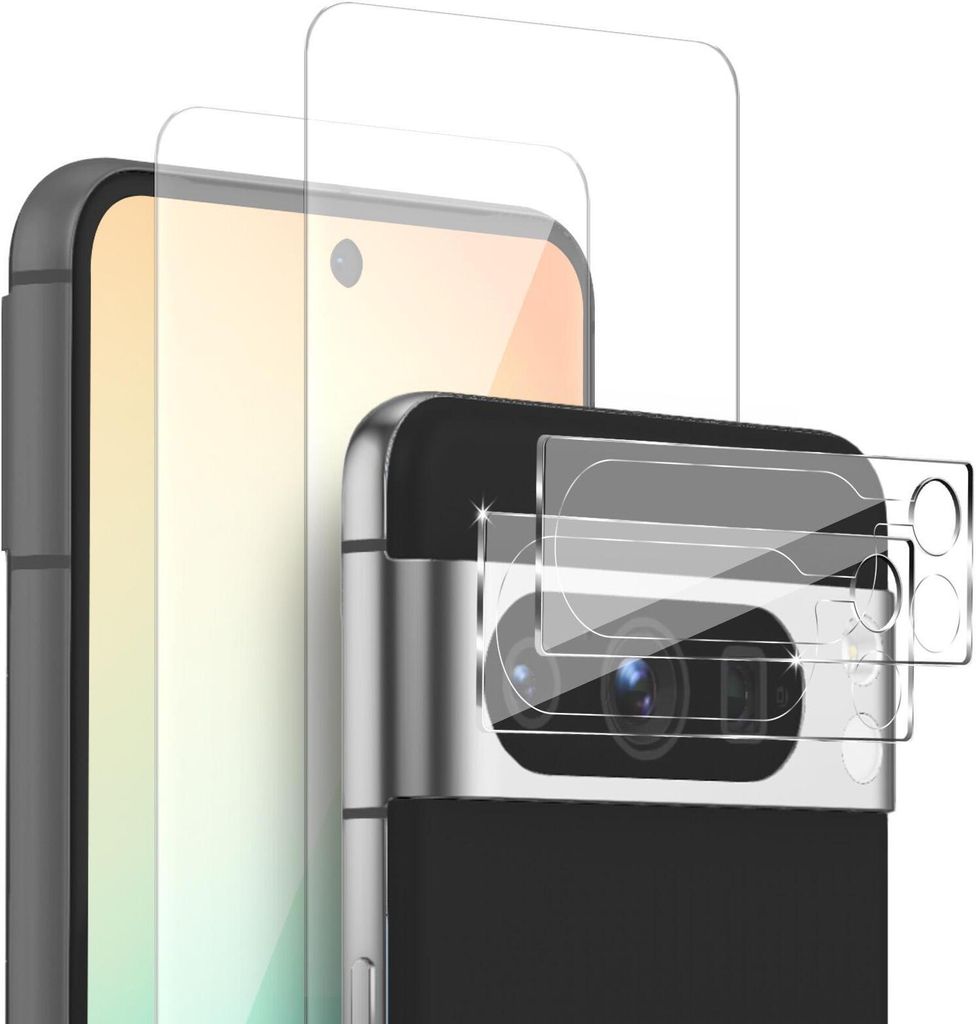 2x Display + Kamera Glas für Google Pixel 8 Pro Panzerfolie Displayglas Kameraglas 9H Schutzglas